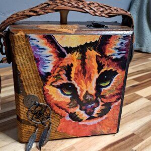 One of a Kind Cat Art Purse